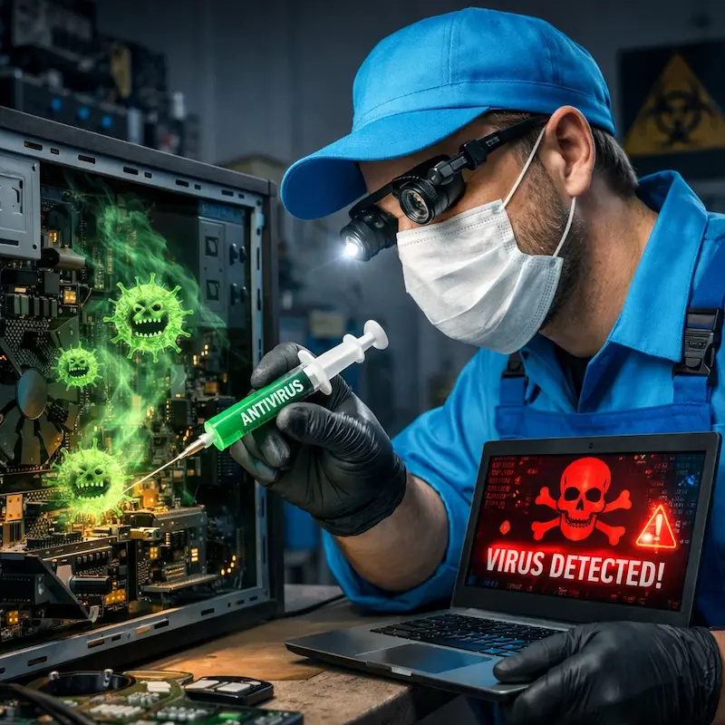 Лечение компьютера от вирусов в Зеленоградске на дому